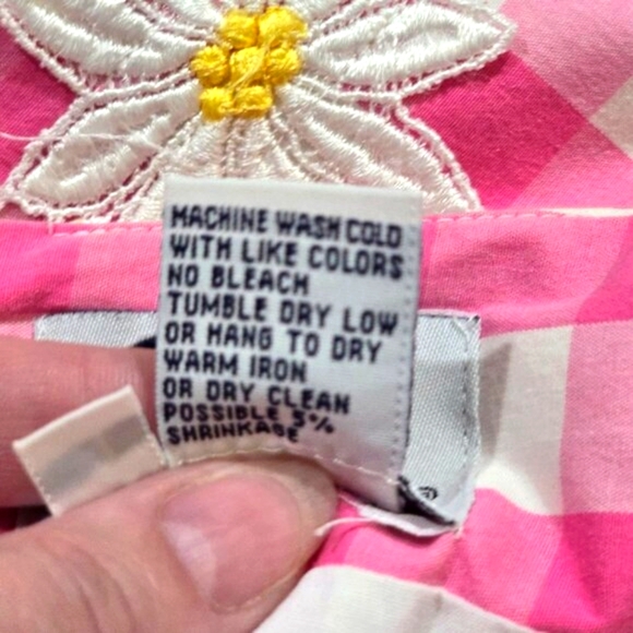 Lilly Pulitzer Daisy Skirt – Pink Gingham, Embroidered, Y2K Cottagecore – Sz 4 E - Picture 6 of 10